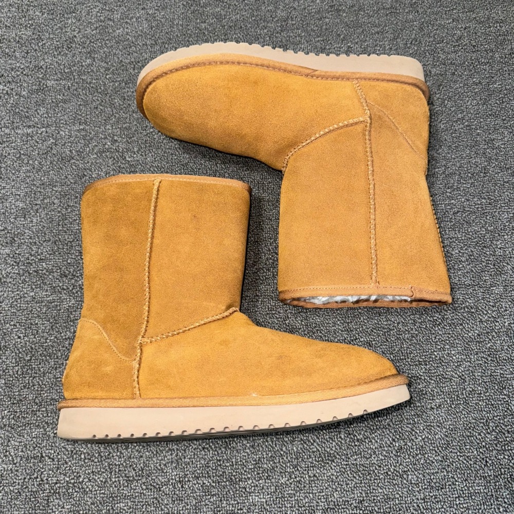 Koolaburra by UGG‎ Victoria Short Chestnut Suede Fur Lined Boots Womens 8 Casual